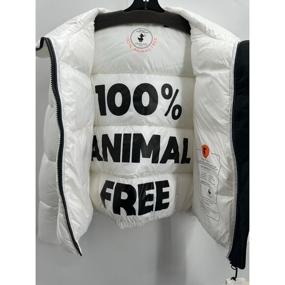 Save The Duck WOMEN'S ANIMAL FREE PUFFER JACKET ISLA IN OFF WHITE Size: M/L - Picture 9 of 10